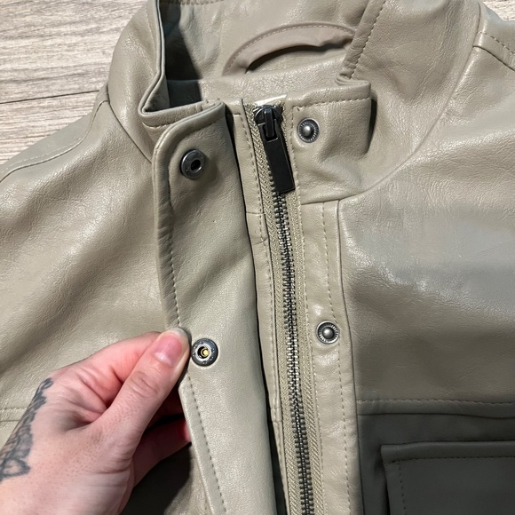 A New Day tan pleather jacket - Picture 3 of 9
